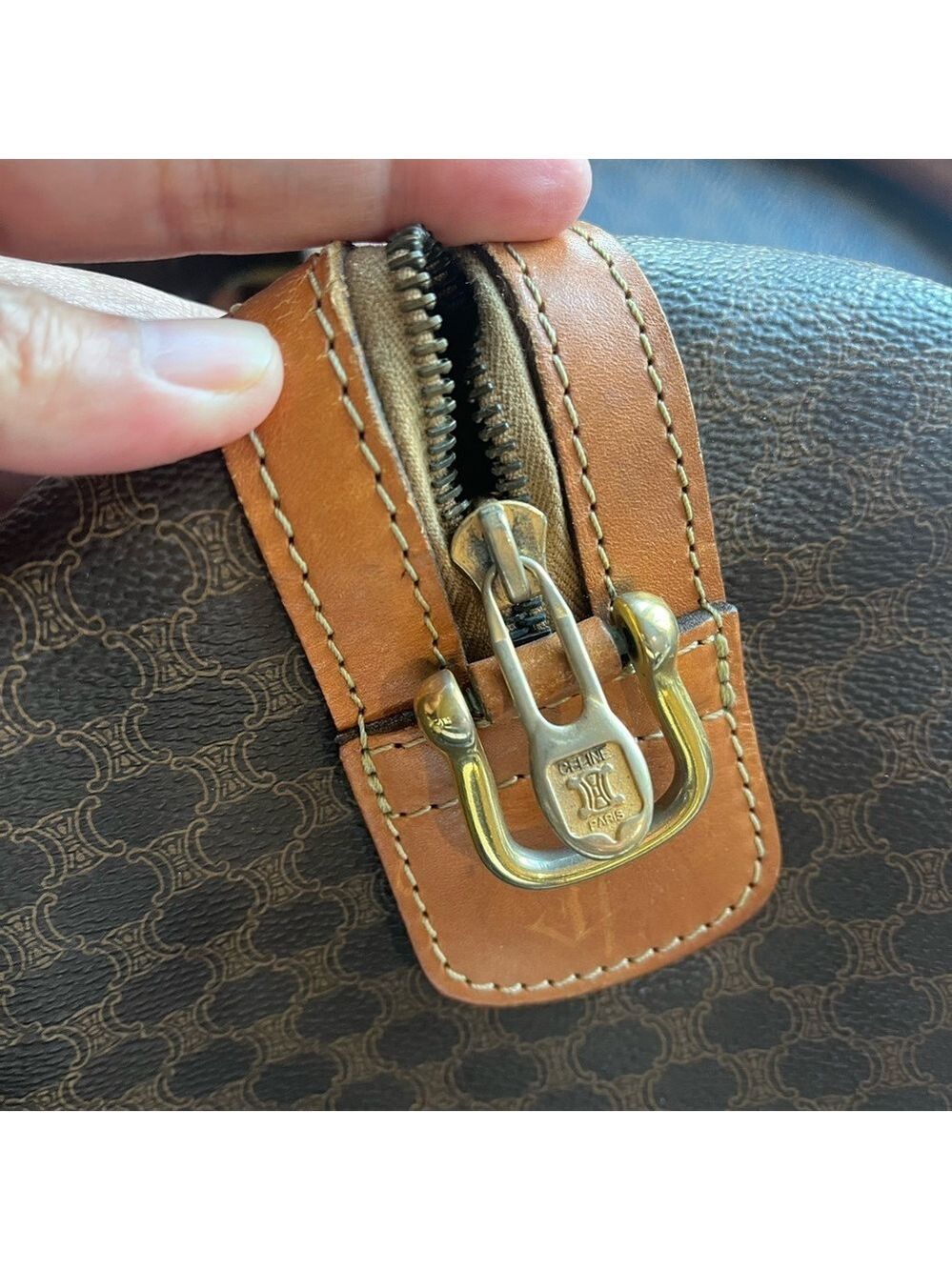 CELINE BROWN MACADAM DUFFLE BAG - Picture 7 of 16